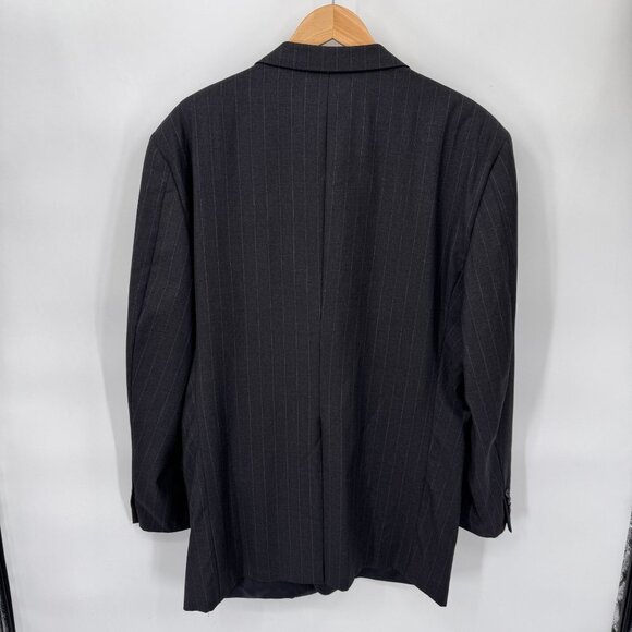 Hickey Freeman Boardroom Blazer Jacket Mens 48 Long Black Gray Pinstripe Wool - Picture 5 of 10